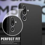 Back Cover for Samsung Galaxy M56 5G | Galaxy F56 5G | Ultra Slim Soft Rubberised Case | Inner Velvet Fabric | Matte Silicone Flexible Mobile Case | Camera Protection - Black - Image 8