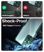 Shockproof Clear Protective Back Case for Samsung Galaxy M15 5G Prime Edition | M15 5G | F15 5G - AirEDGE | 360 Degree Camera Protection | Transparent Hybrid Back Case Mobile Cover - Green - Image 7