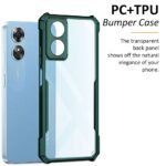 Shock Proof Clear Back Case Mobile Cover for Oppo A17 (Hard | Hybrid PC + TPU | Full Armour Device & Camera Protection | Green) - Image 3
