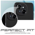 Back Cover for Tecno Spark Go 1 | Tecno Pop 9 4G | Ultra Slim Soft Rubberised Case | Inner Velvet Fabric Lining | Matte Silicone Flexible Mobile Case | Camera Protection - Black - Image 5