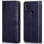 Shock Proof Flip Cover Back Case for Vivo V11 | Magnetic Wallet Leather Case with Stand