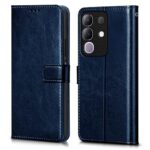 Shock Proof Flip Cover Back Case for Vivo T4X 5G | Magnetic Wallet Leather Case with Stand