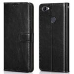Shock Proof Flip Cover Back Case for Oppo F7 | Magnetic Wallet Leather Case with Stand