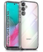 Ultra-Hybrid Crystal Clear Back Case Cover for Samsung Galaxy M54 | F54 5G | Hard Back | Slim Fit Shockproof Design | Camera Protection Bump Case (PC,TPU | Transparent)