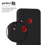 Ultra Slim Soft Rubberised Back Case Cover for Samsung Galaxy A20s | Inner Velvet Fabric Lining | Matte Silicone Flexible Camera Protection Back Cover - Black - Image 5
