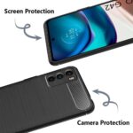 Ultra Slim Soft Rubberised Back Cover for Moto G42 5G Ultra Slim Soft Rubberised Back Cover | Shock Proof Brushed Carbon Fibre Texture Silicone Flexible Camera Protection Back Case - Black - Image 5