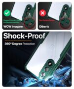 kelpuj Shock Proof Clear Protective Back Case for 1+ OnePlus Nord 5 - AirEDGE Technology | 360 Degree Camera Protection | Transparent Hybrid Back Case Mobile Cover - Green - Image 7