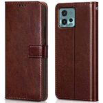 Shock Proof Flip Cover Back Case for Motorola Moto G72 | Magnetic Wallet Leather Case with Stand