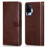 Shock Proof Flip Cover Back Case for Vivo X50 Pro | Magnetic Wallet Leather Case with Stand