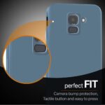 Slim Ultra Soft Rubberised Back Cover for Samsung Galaxy J6 | Inner Velvet Fabric Lining | Matte Silicone Flexible Camera Protection Back Case - Sky Blue - Image 5