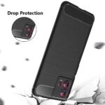 Ultra Slim Soft Rubberised Back Cover for Edge 30 Fusion 5G | Shock Proof Brushed Carbon Fibre Texture Silicone Flexible Camera Protection Back Case - Black - Image 3
