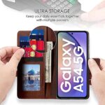 Shock Proof Flip Cover Back Case for Samsung Galaxy A54 5G | Magnetic Wallet Leather Case with Stand - Image 7