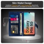 Shock Proof Flip Cover Back Case for Samsung Galaxy M16 5G | Magnetic Wallet Leather Case with Stand - Image 5