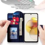 Shock Proof Flip Cover Back Case for Motorola Moto G73 5G | Magnetic Wallet Leather Case with Stand - Image 5