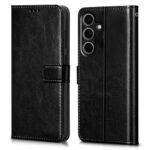 Shock Proof Flip Cover Back Case for Samsung Galaxy S25 5G | Magnetic Wallet Leather Case with Stand
