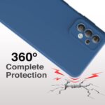 Ultra Slim Soft Rubberised Back Cover Case for Samsung Galaxy A23 4G | Galaxy A23 5G | Inner Velvet Fabric Lining | Matte Silicone Flexible Camera Protection Back Cover - Blue - Image 4