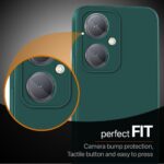 Back Cover for Vivo Y27 4G | Ultra Slim Soft Rubberised Case | Inner Velvet Fabric Lining | Matte Silicone Flexible Mobile Case | Camera Protection - Green - Image 5