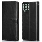 Shock Proof Flip Cover Back Case for Samsung Galaxy M33 5G | Magnetic Wallet Leather Case with Stand