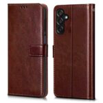 Shock Proof Flip Cover Back Case for Samsung Galaxy M35 5G | Magnetic Wallet Leather Case with Stand