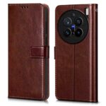 Shock Proof Flip Cover Back Case for Vivo X200 Pro 5G | Magnetic Wallet Leather Case with Stand