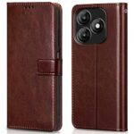 Shock Proof Flip Cover Back Case for Itel A70 | Magnetic Wallet Leather Case with Stand