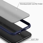 Translucent Hybrid Back Case Cover for Vivo Y20 | Y20i | Smoked Matte Back | 360 Degree Protection | Protective Hard Case (Blue Bumper) - Image 2