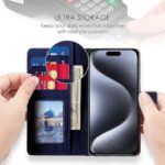 Shock Proof Flip Cover Back Case for Apple Iphone 15 Pro | Magnetic Wallet Leather Case with Stand - Image 7