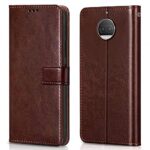 Shock Proof Flip Cover Back Case for Moto G5S Plus | Magnetic Wallet Leather Case with Stand