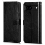Shock Proof Flip Cover Back Case for Google Pixel 8A | Magnetic Wallet Leather Case with Stand