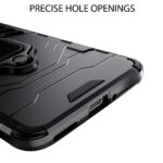Shock Proof Back Case Mobile Cover for Tecno Spark 8 | Back Cover Case (Tough Armor | Hybrid PC + TPU | Ring Holder & in-Built Kickstand | Black) - Image 4