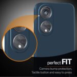 Slim Ultra Soft Rubberised Back Cover for Oppo Reno8 T 5G | Inner Velvet Fabric Lining | Matte Silicone Flexible Camera Protection Back Case ? Blue - Image 5