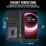 Shock Proof Flip Cover Back Case for Vivo T3X 5G | Magnetic Wallet Leather Case with Stand - Image 7