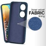 kelpuj Back Cover for Oppo F23 5G | Ultra Slim Soft Rubberised Case | Inner Velvet Fabric Lining | Matte Silicone Flexible Mobile Case | Camera Protection - Blue - Image 3