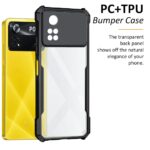 Shock Proof Clear Back Cover Case Mobile Cover for Poco X4 Pro 5G (Hard | Hybrid PC + TPU | Full Armour Device & Camera Protection | Black) - Image 4