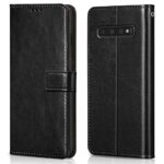 Shock Proof Flip Cover Back Case for Samsung Galaxy S10 Plus | Magnetic Wallet Leather Case with Stand