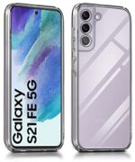 UltraHybrid Crystal Clear Back Case Cover for Samsung Galaxy S21 FE 5G | Hard Back | Slim Fit Shockproof Design | Camera Protection Bump | Back Cover Case (PC,TPU | Transparent) - Image 3