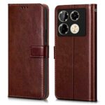 Shock Proof Flip Cover Back Case for Infinix Note 40 Pro | Magnetic Wallet Leather Case with Stand