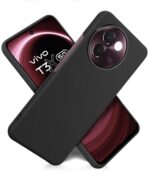 Slim Frameless Back Cover for Vivo T3x 5G | Ultra Thin Lightweight Design & Camera Protection | Soft Matte Silicone Flexible Mobile Case (Black) - Image 3