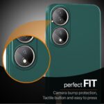 Ultra Slim Soft Rubberised Back Case Cover for Vivo Y100 | Vivo T2 5G | Inner Velvet Fabric Lining | Matte Silicone Flexible Camera Protection Back Case - Green - Image 5