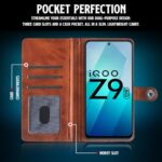 Shock Proof Flip Cover Back Case for Iqoo Z9 5G | Magnetic Wallet Leather Case with Stand - Image 7