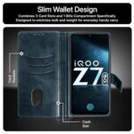 Shock Proof Flip Cover Back Case for Iqoo Z7 5G | Magnetic Wallet Leather Case with Stand - Image 5
