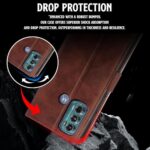 Shock Proof Flip Cover Back Case for Motorola Moto G60 | Magnetic Wallet Leather Case with Stand - Image 7
