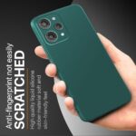 Back Cover for Mi Redmi 12 4G | Ultra Slim Soft Rubberised Case | Inner Velvet Fabric Lining | Matte Silicone Flexible Mobile Case | Camera Protection - Green - Image 5