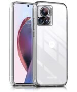 kelpuj Crystal Clear Transparent Back Case for Compatible with Motorola Edge 30 Ultra 5G | Shockproof Flexible TPU Silicone Cover | Full Body & Camera Protection Transparent