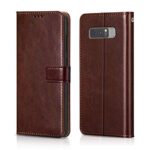 Shock Proof Flip Cover Back Case for Samsung Galaxy Note 8 | Magnetic Wallet Leather Case with Stand