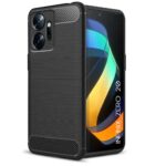 Slim Soft Rubberised Back Cover Case for Infinix Zero 20 | Shock Proof Brushed Carbon Fibre Texture Silicone Flexible Camera Protection Back Case - Black - Image 2