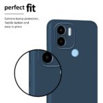 Back Cover for Redmi A2 Plus | Redmi A1 Plus | Poco C50 | C51 | Slim Soft Rubberised Case | Inner Velvet Fabric Lining | Matte Silicone Flexible Mobile Case | Camera Protection - Blue - Image 5