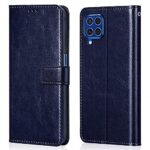 Shock Proof Flip Cover Back Case for Samsung Galaxy F62 | Magnetic Wallet Leather Case with Stand