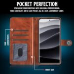 Shock Proof Flip Cover Back Case for Redmi Note 14 Pro 5G | Magnetic Wallet Leather Case with Stand - Image 7