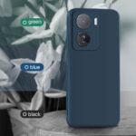 Slim Ultra Soft Rubberised Back Cover for iQOO Z7 5G | iQOO Z7s 5G | Inner Velvet Fabric Lining | Matte Silicone Flexible Camera Protection Back Case - Blue - Image 4